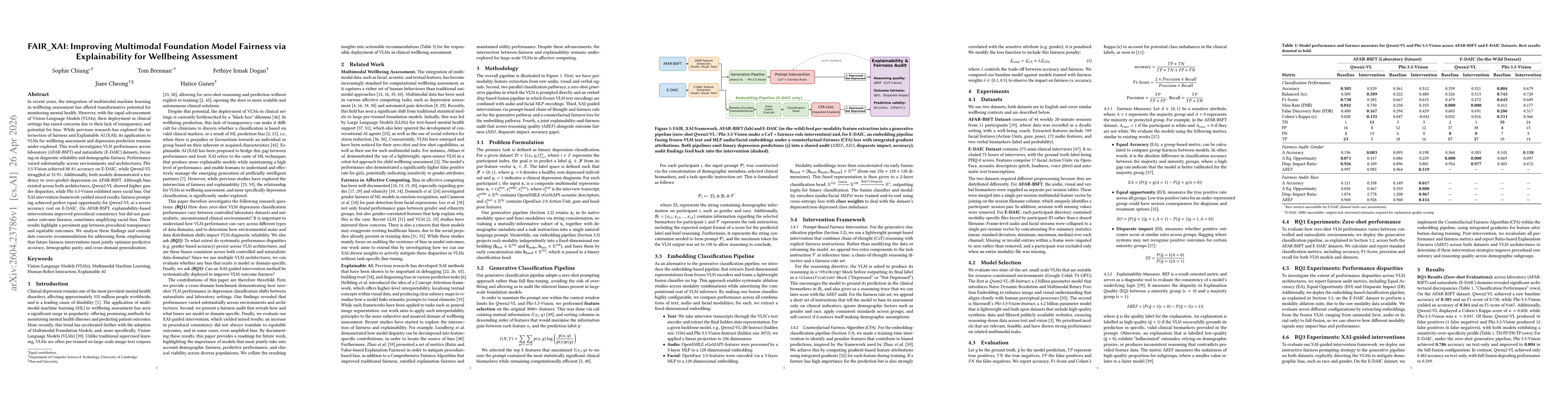 Thumbnail for FAIR_XAI: Improving Multimodal Foundation Model Fairness via Explainability for Wellbeing Assessment