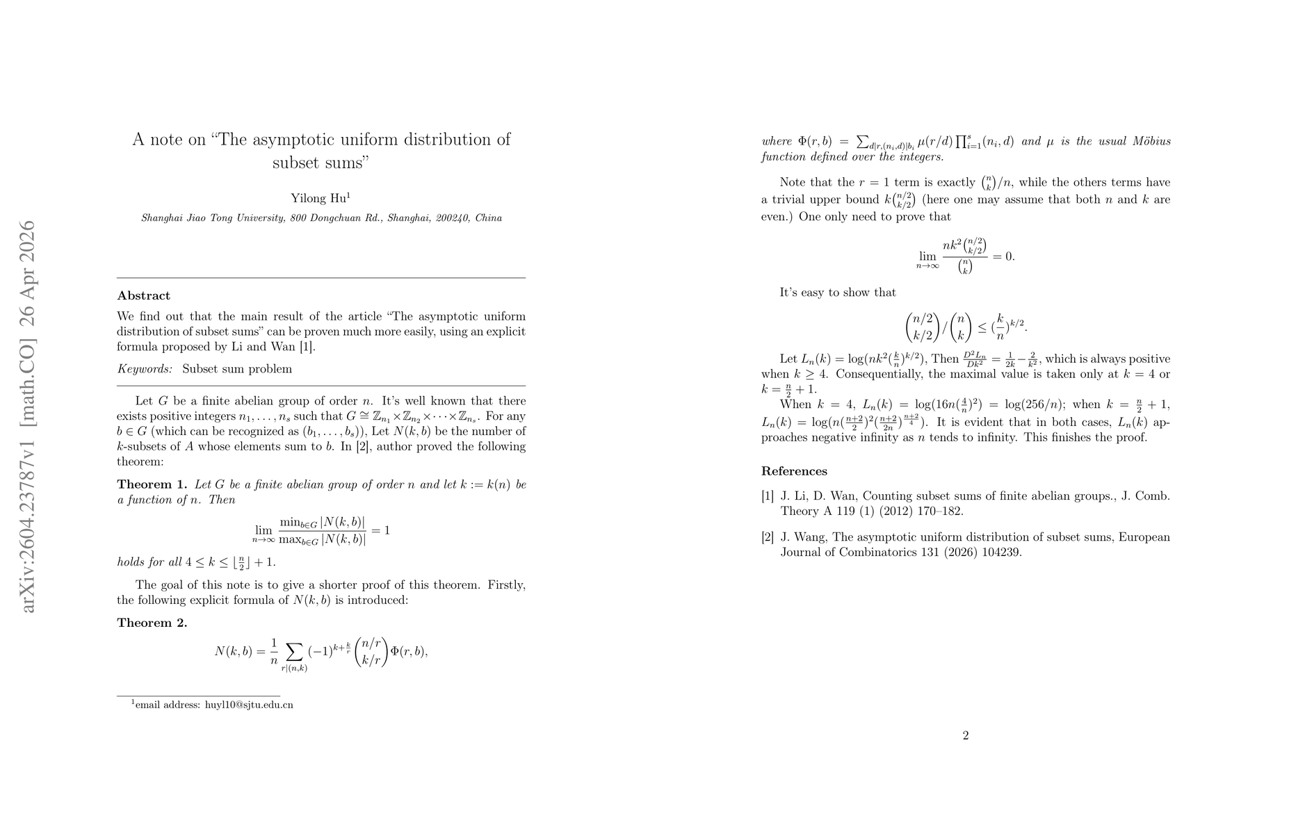 Thumbnail for A note on The asymptotic uniform distribution of subset sums