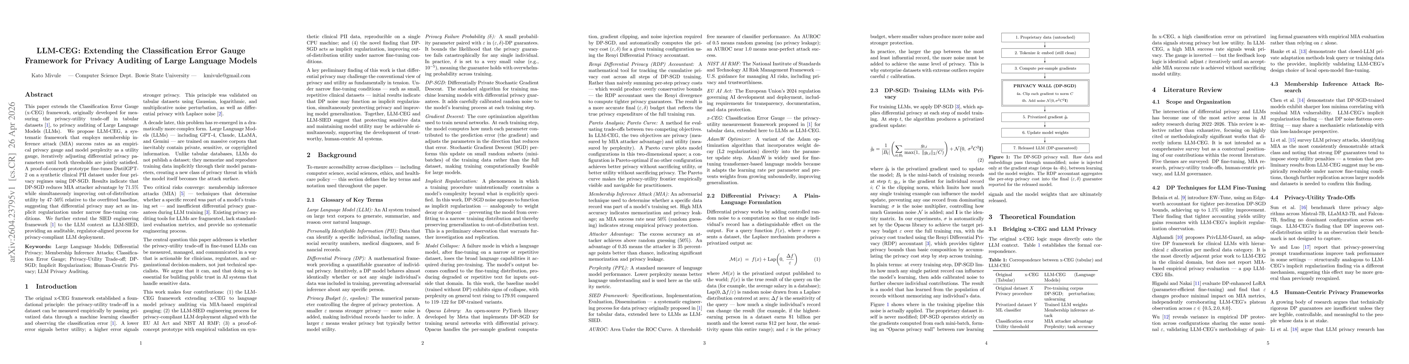 Thumbnail for LLM-CEG: Extending the Classification Error Gauge Framework for Privacy Auditing of Large Language Models