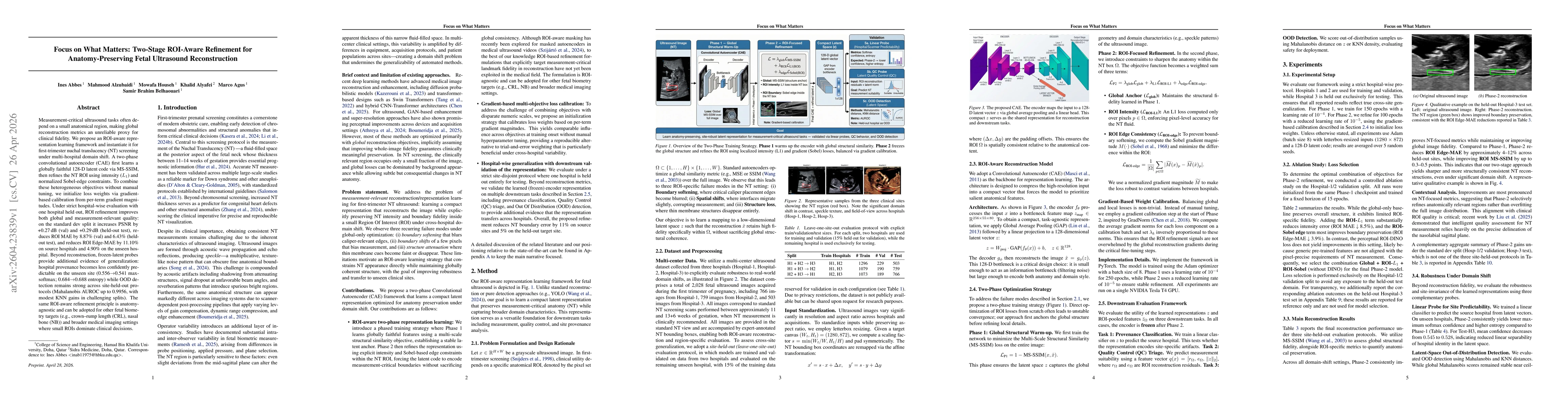 Thumbnail for Focus on What Matters: Two-Stage ROI-Aware Refinement for Anatomy-Preserving Fetal Ultrasound Reconstruction