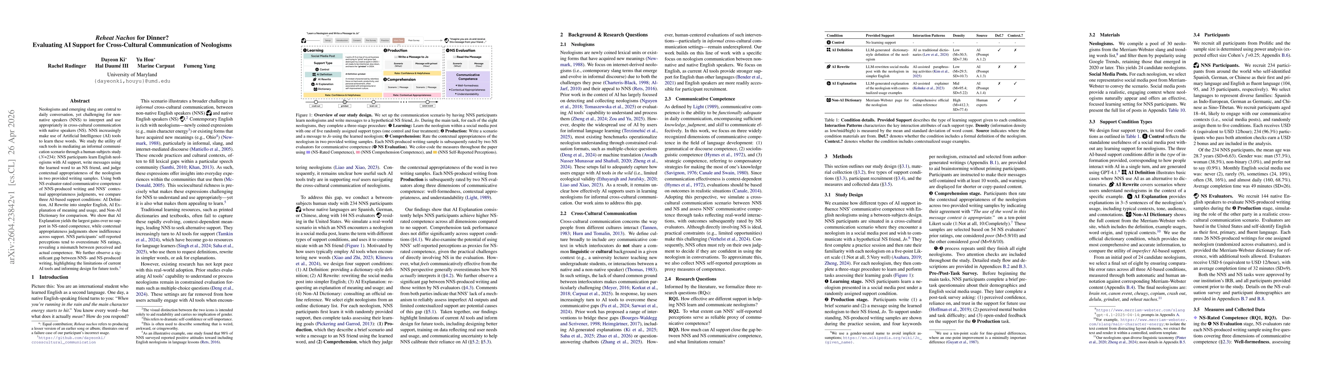 Thumbnail for Reheat Nachos for Dinner? Evaluating AI Support for Cross-Cultural Communication of Neologisms