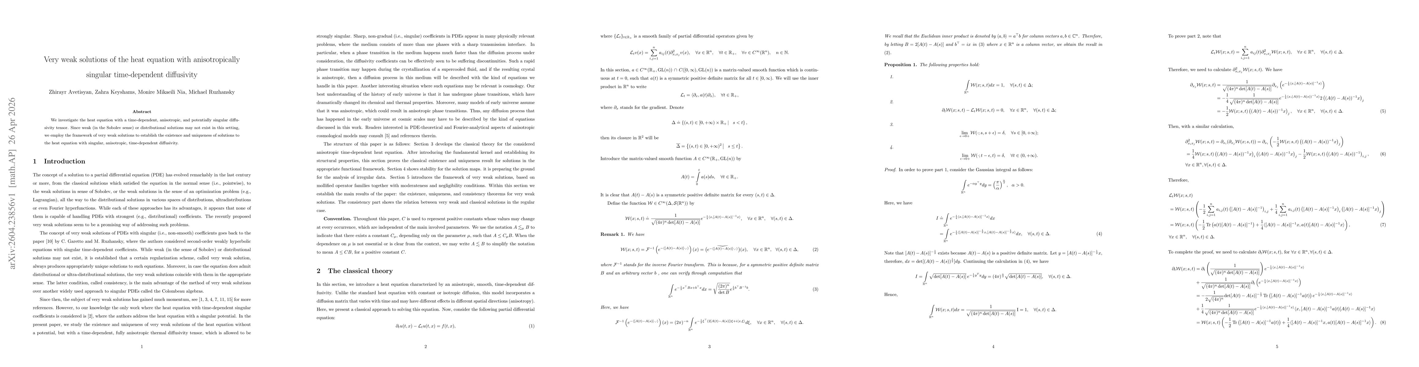 Thumbnail for Very weak solutions of the heat equation with anisotropically singular time-dependent diffusivity