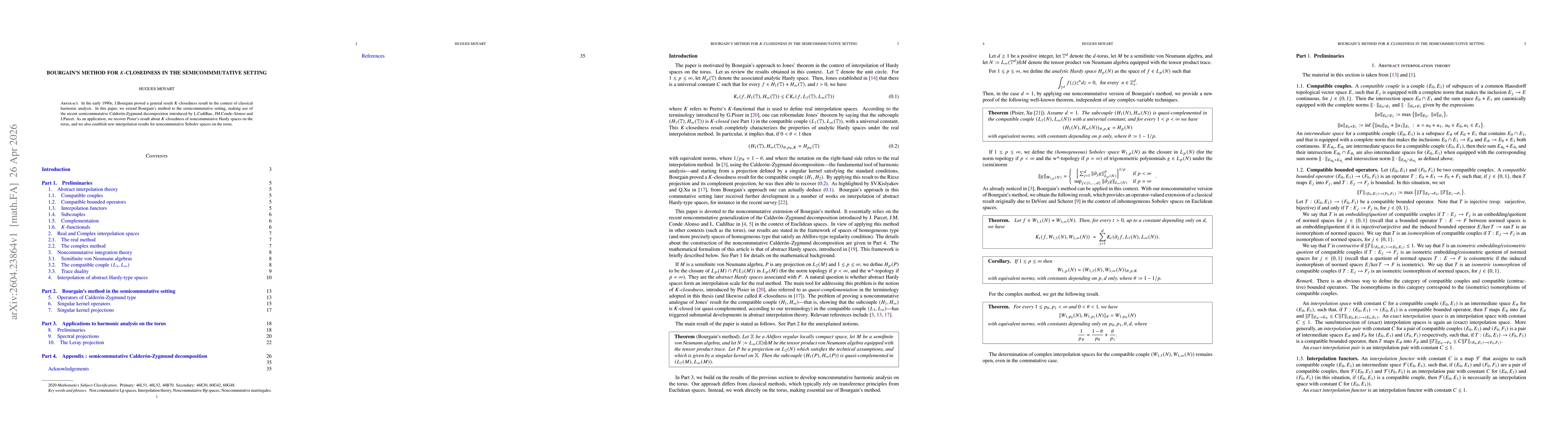 Thumbnail for Bourgain's method for K-closedness in the semicommmutative setting