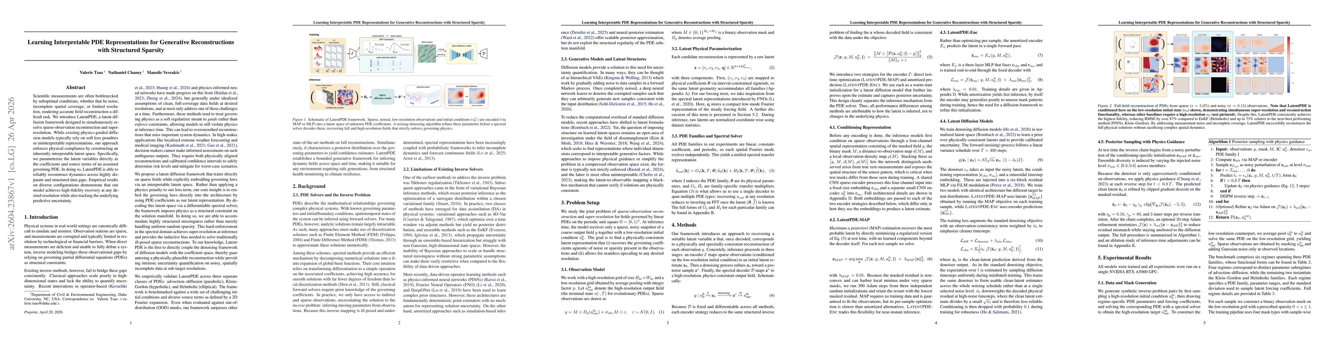 Thumbnail for Learning Interpretable PDE Representations for Generative Reconstructions with Structured Sparsity