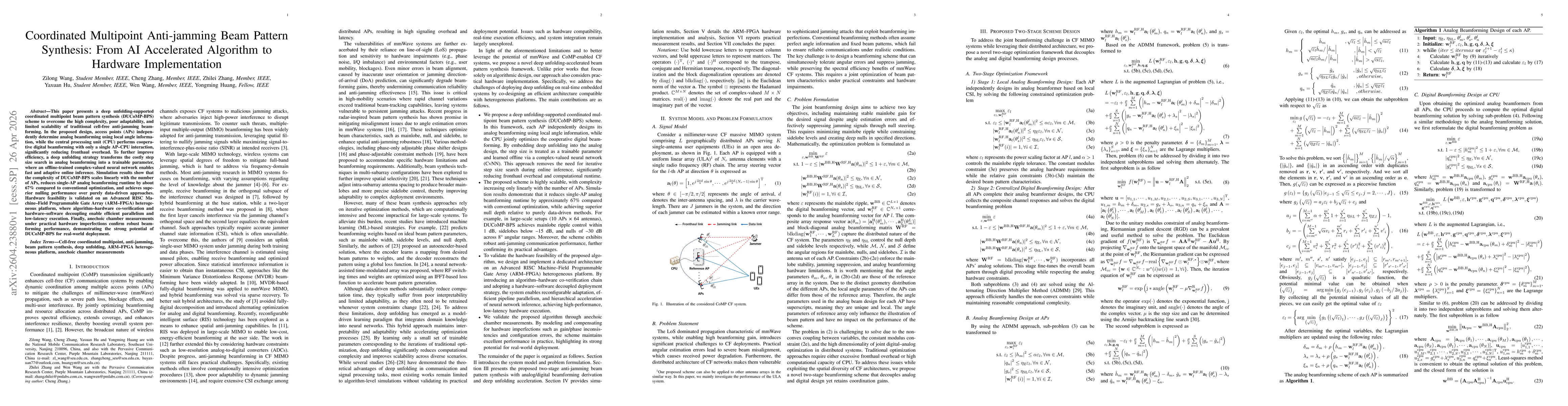 Thumbnail for Coordinated Multipoint Anti-jamming Beam Pattern Synthesis: From AI Accelerated Algorithm to Hardware Implementation