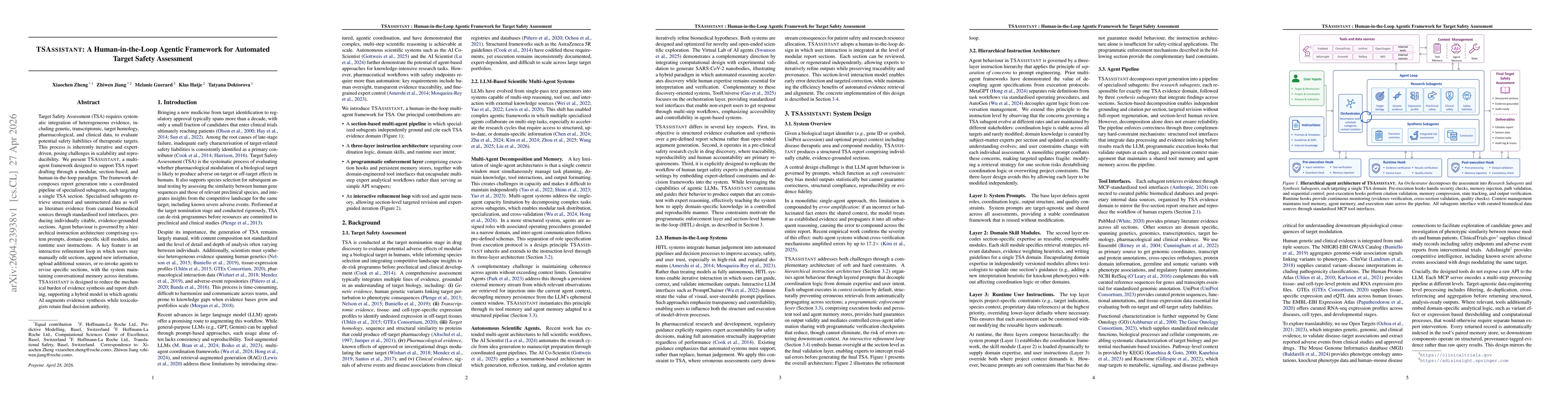 Thumbnail for TSAssistant: A Human-in-the-Loop Agentic Framework for Automated Target Safety Assessment