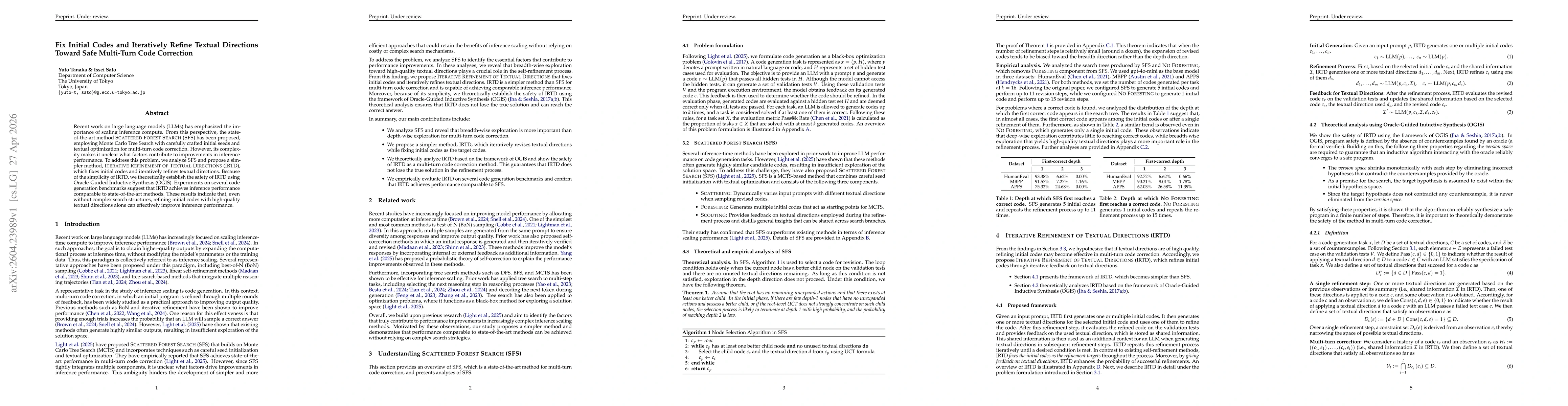 Thumbnail for Fix Initial Codes and Iteratively Refine Textual Directions Toward Safe Multi-Turn Code Correction