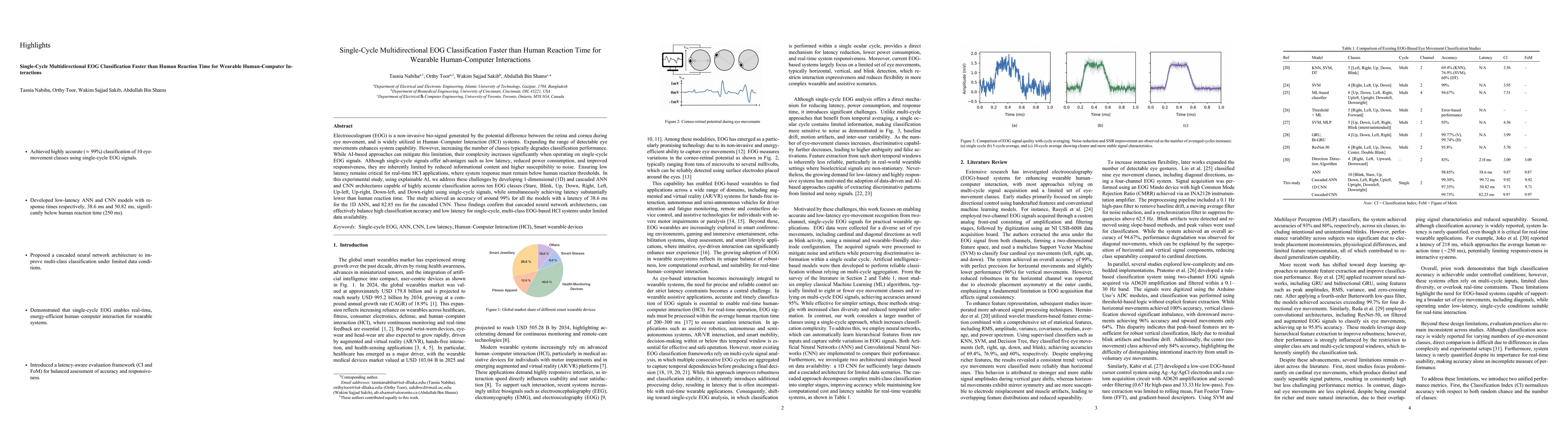 Thumbnail for Single-Cycle Multidirectional EOG Classification Faster than Human Reaction Time for Wearable Human-Computer Interactions