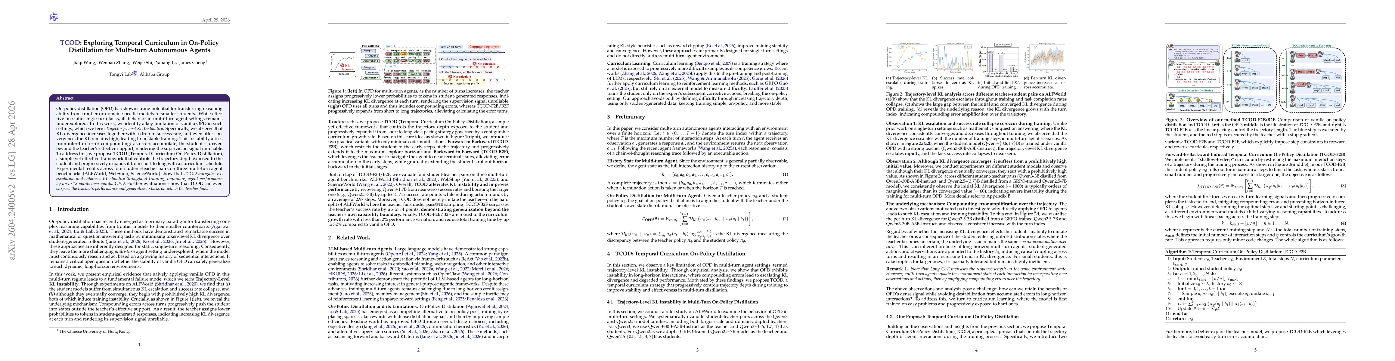 Thumbnail for TCOD: Exploring Temporal Curriculum in On-Policy Distillation for Multi-turn Autonomous Agents