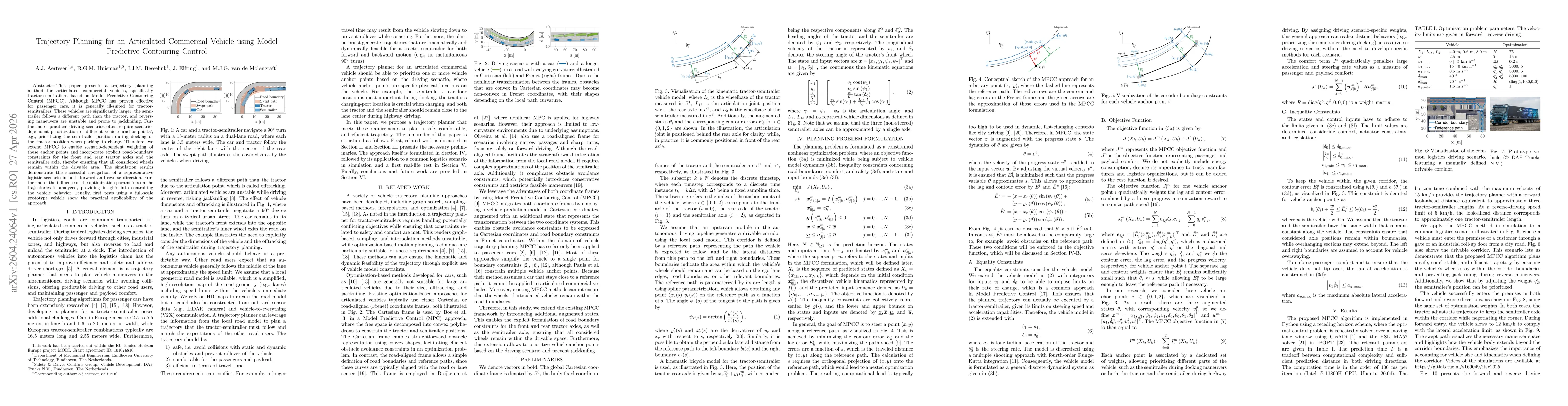 Thumbnail for Trajectory Planning for an Articulated Commercial Vehicle using Model Predictive Contouring Control