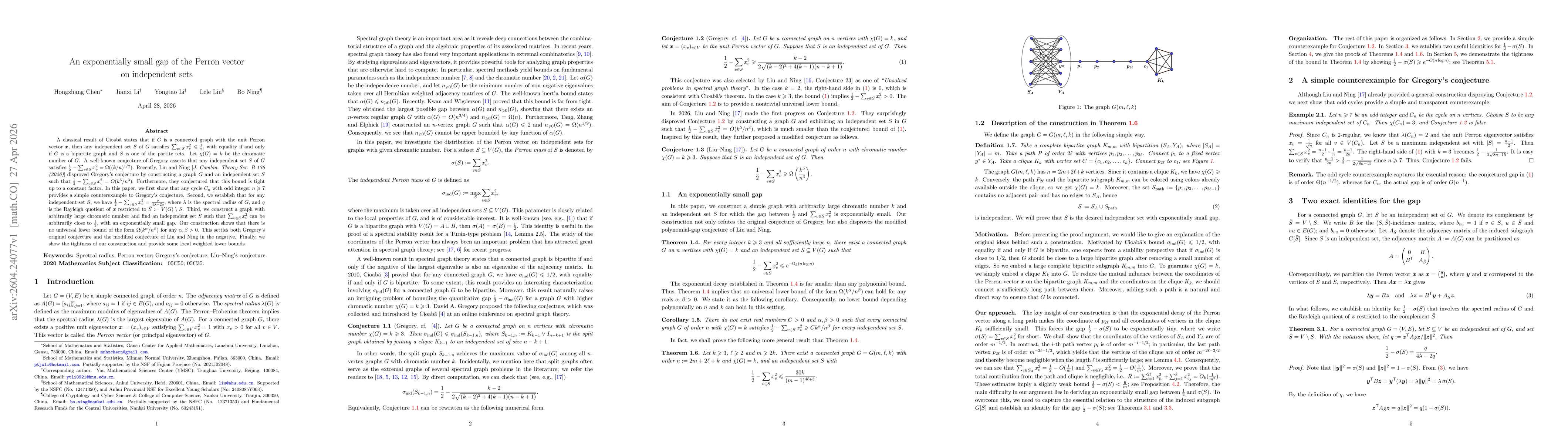 Thumbnail for An exponentially small gap of the Perron vector on independent sets
