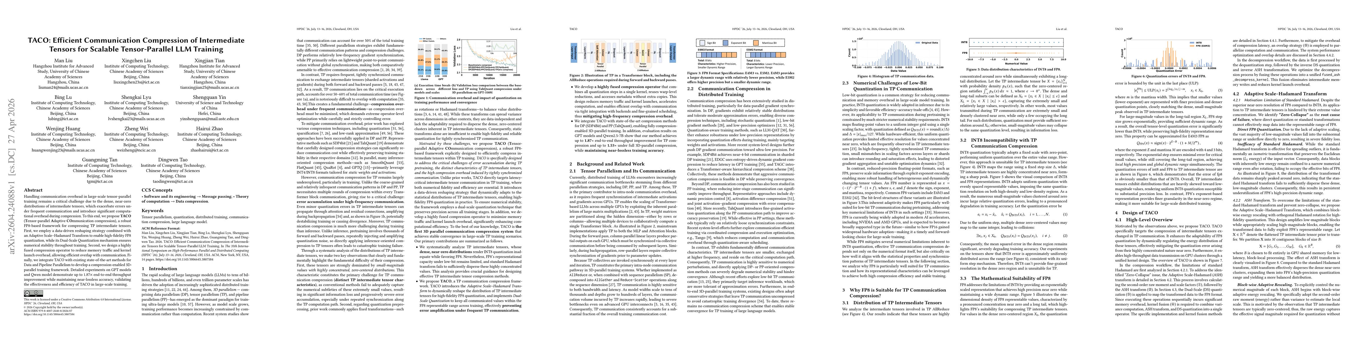Thumbnail for TACO: Efficient Communication Compression of Intermediate Tensors for Scalable Tensor-Parallel LLM Training
