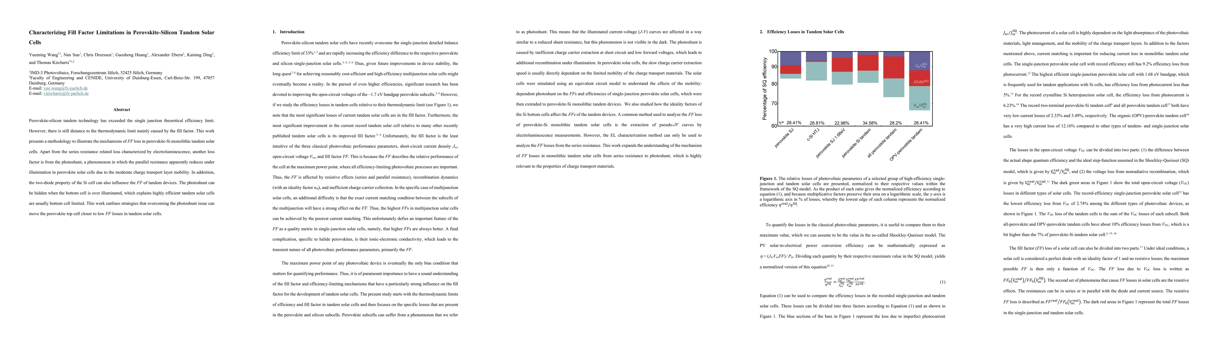 Thumbnail for Characterizing Fill Factor Limitations in Perovskite-Silicon Tandem Solar Cells