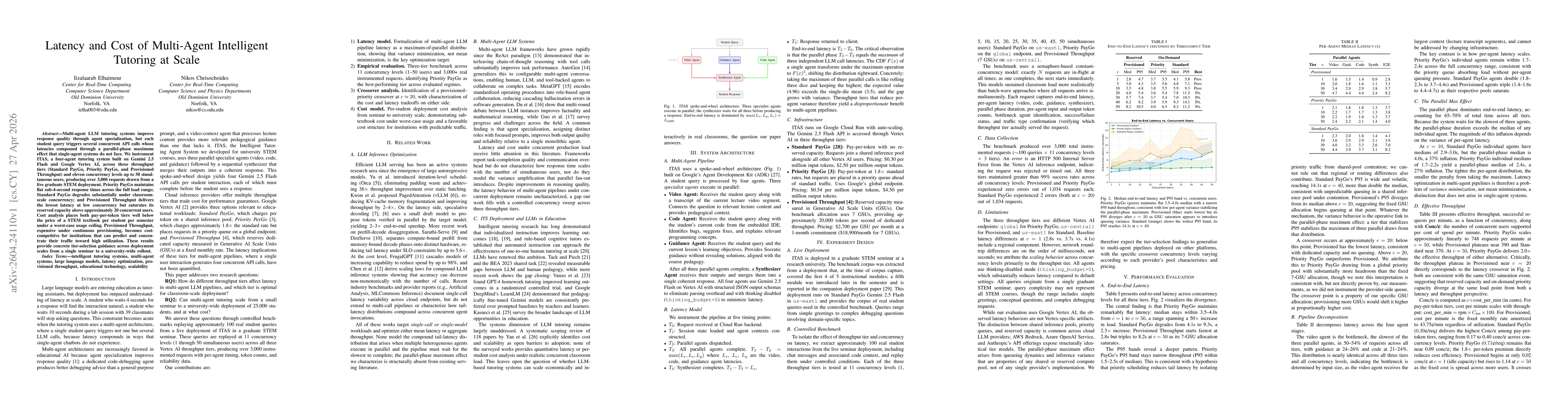 Thumbnail for Latency and Cost of Multi-Agent Intelligent Tutoring at Scale