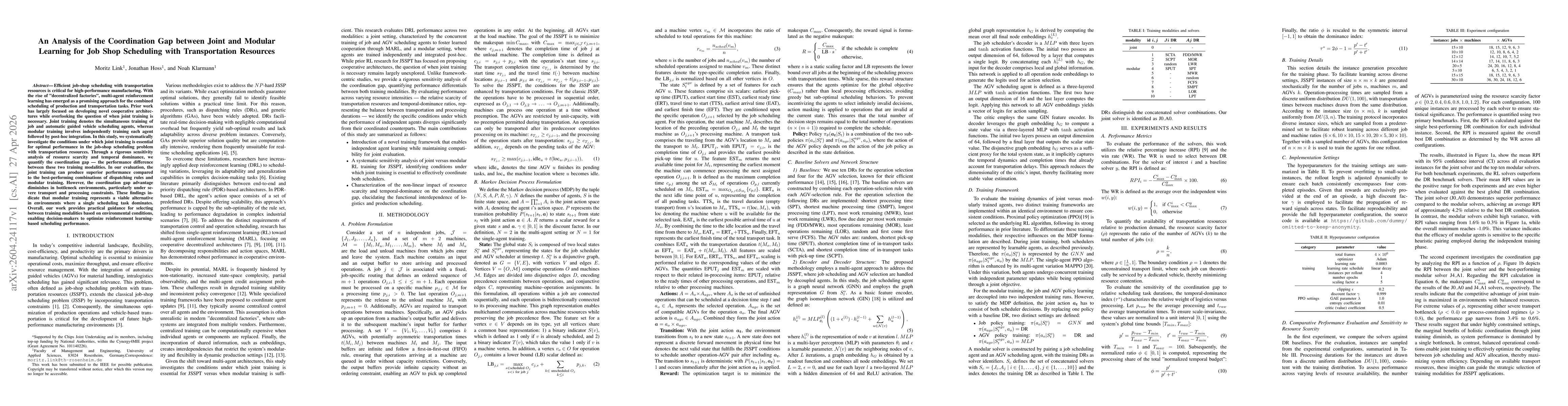 Thumbnail for An Analysis of the Coordination Gap between Joint and Modular Learning for Job Shop Scheduling with Transportation Resources