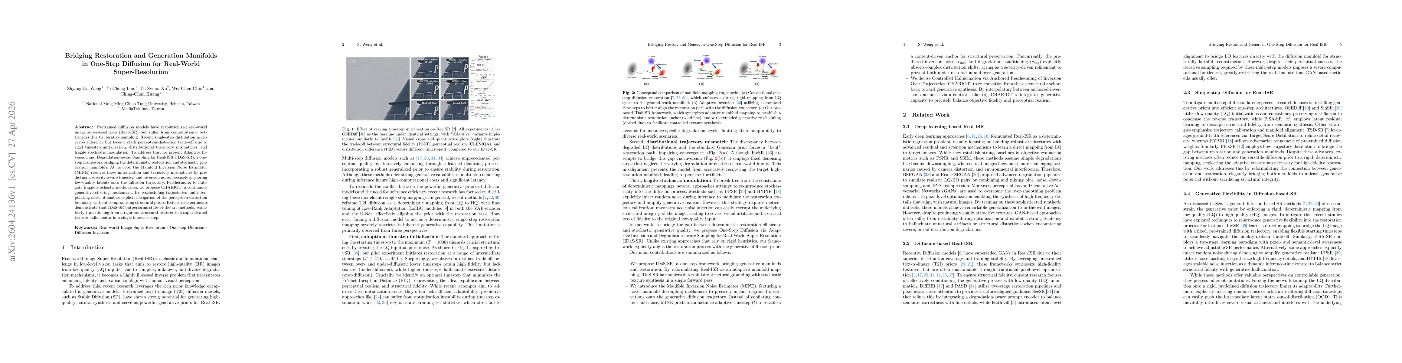 Thumbnail for Bridging Restoration and Generation Manifolds in One-Step Diffusion for Real-World Super-Resolution