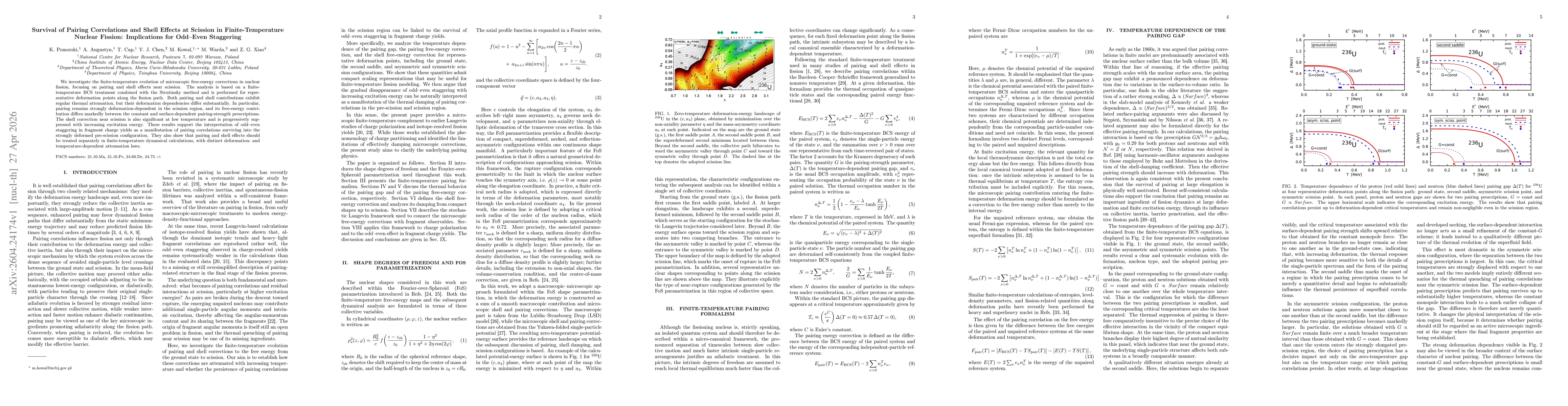 Thumbnail for Survival of Pairing Correlations and Shell Effects at Scission in Finite-Temperature Nuclear Fission: Implications for Odd-Even Staggering