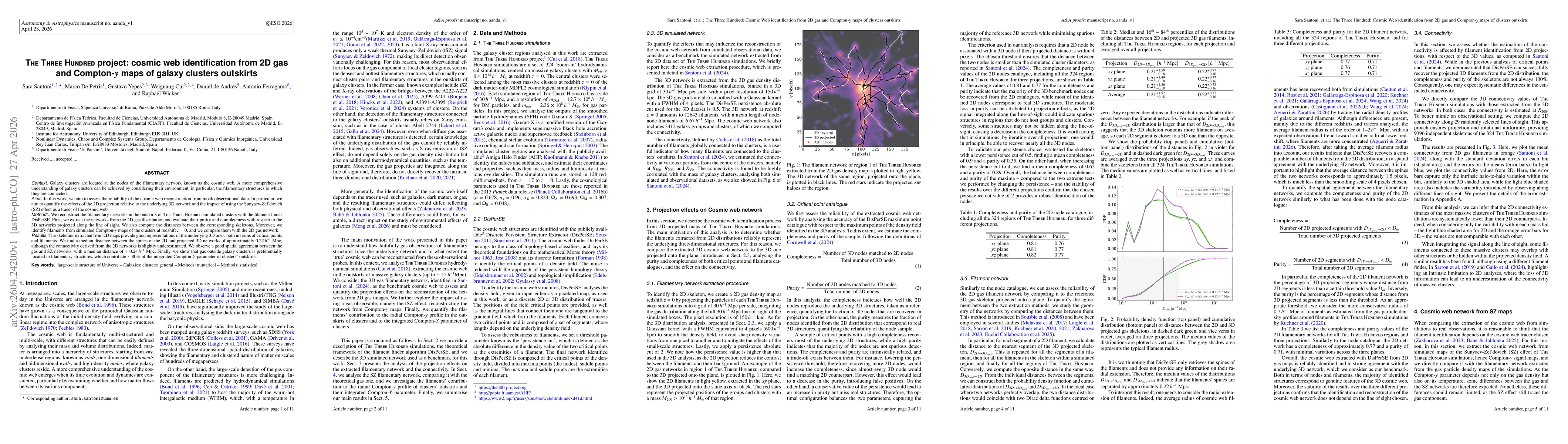 Thumbnail for The Three Hundred project: cosmic web identification from 2D gas and Compton-$y$ maps of galaxy clusters outskirts