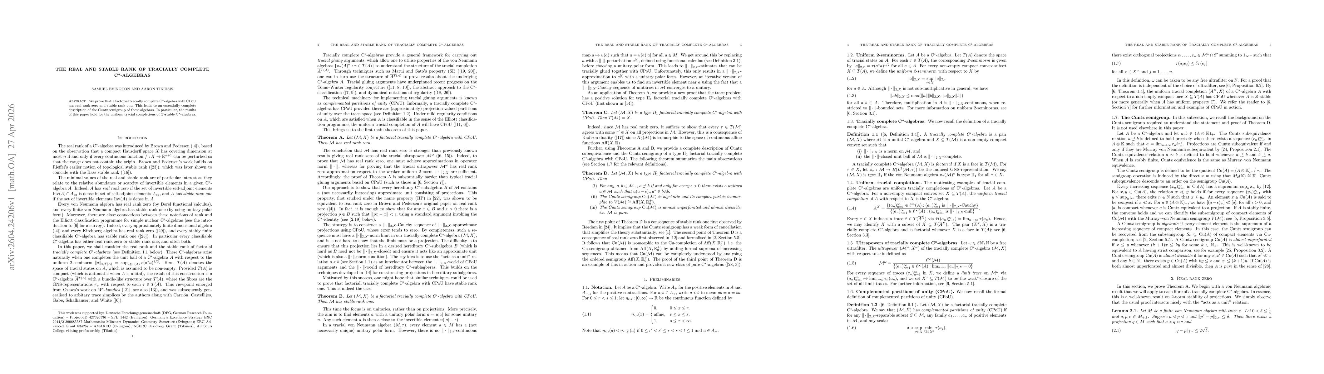 Thumbnail for The real and stable rank of tracially complete C*-algebras