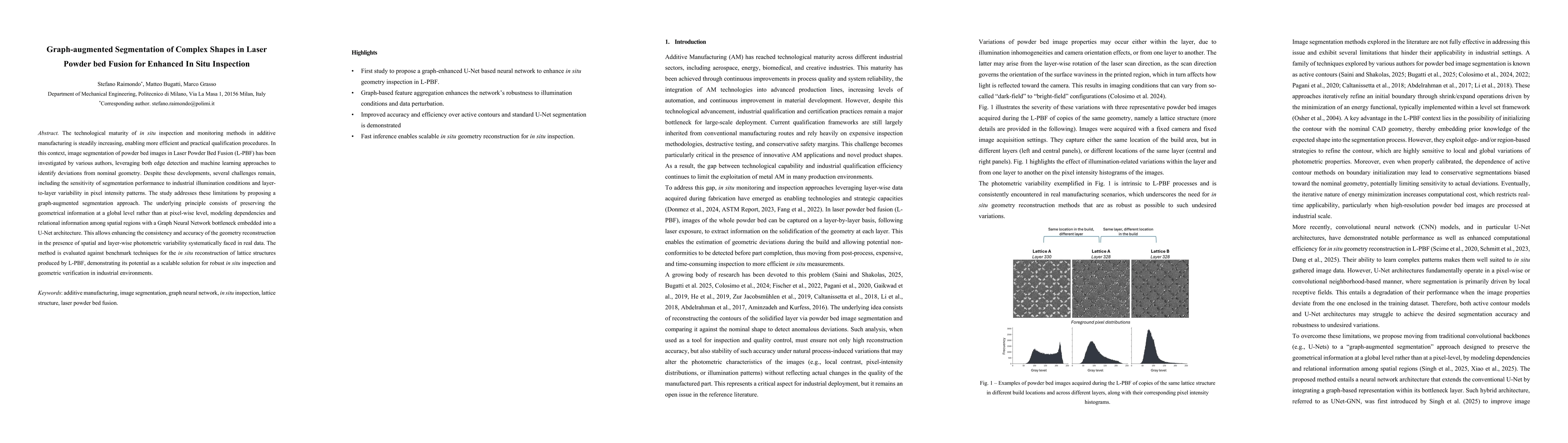 Thumbnail for Graph-augmented Segmentation of Complex Shapes in Laser Powder bed Fusion for Enhanced In Situ Inspection