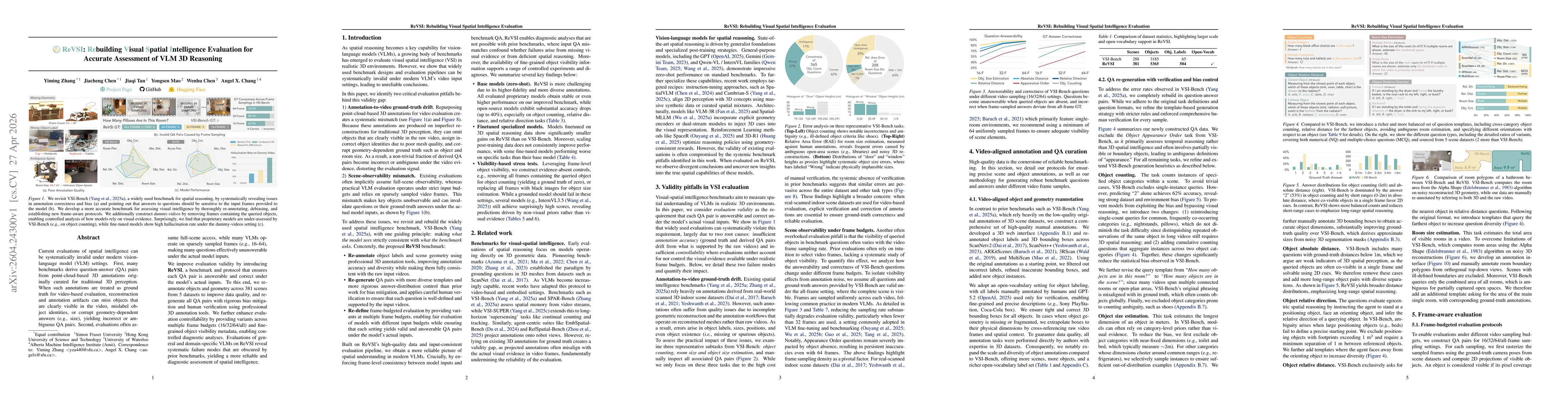 Thumbnail for ReVSI: Rebuilding Visual Spatial Intelligence Evaluation for Accurate Assessment of VLM 3D Reasoning