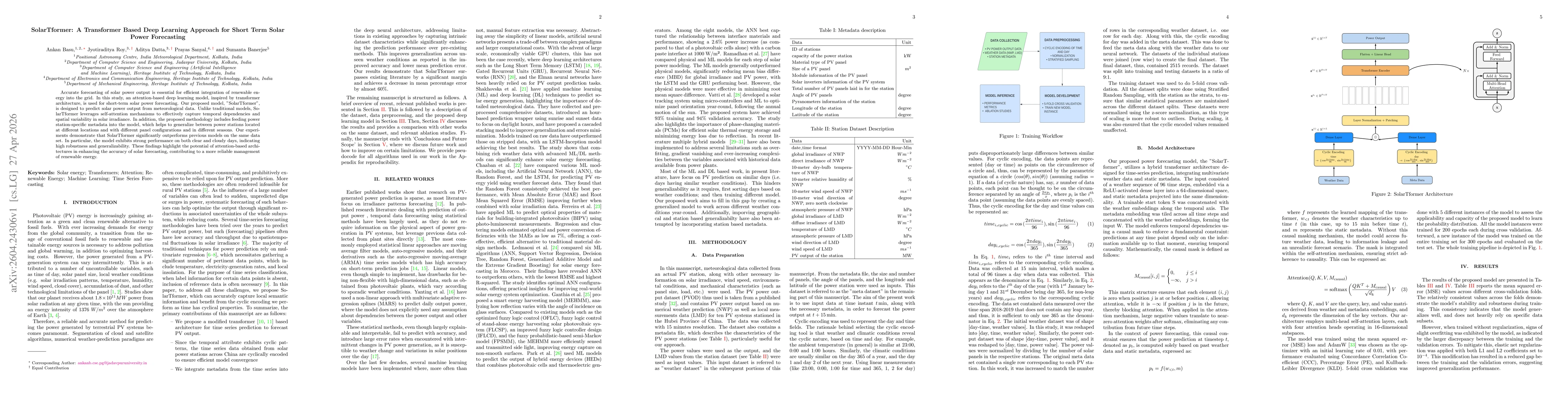 Thumbnail for SolarTformer: A Transformer Based Deep Learning Approach for Short Term Solar Power Forecasting