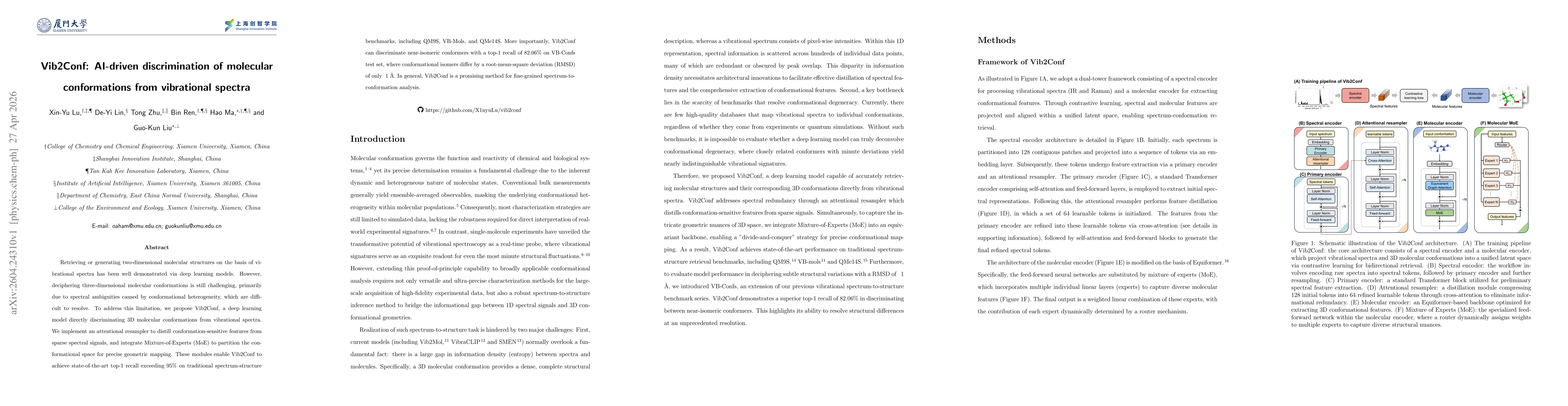Thumbnail for Vib2Conf: AI-driven discrimination of molecular conformations from vibrational spectra