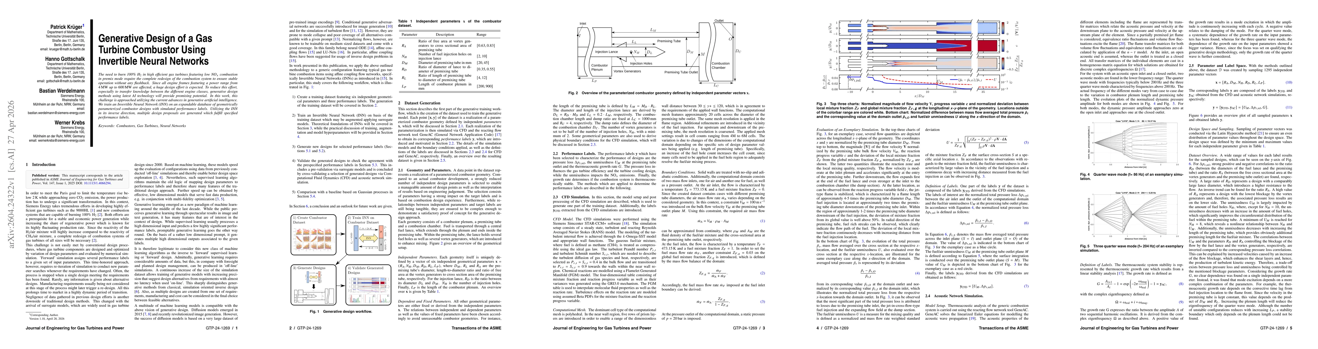 Thumbnail for Generative Design of a Gas Turbine Combustor Using Invertible Neural Networks