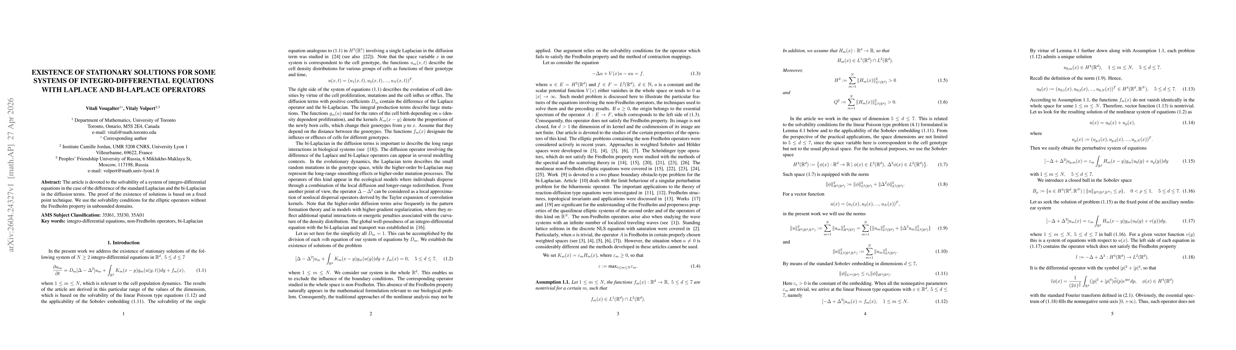 Thumbnail for Existence of stationary solutions for some systems of integro-differential equations with Laplace and bi-Laplace operators