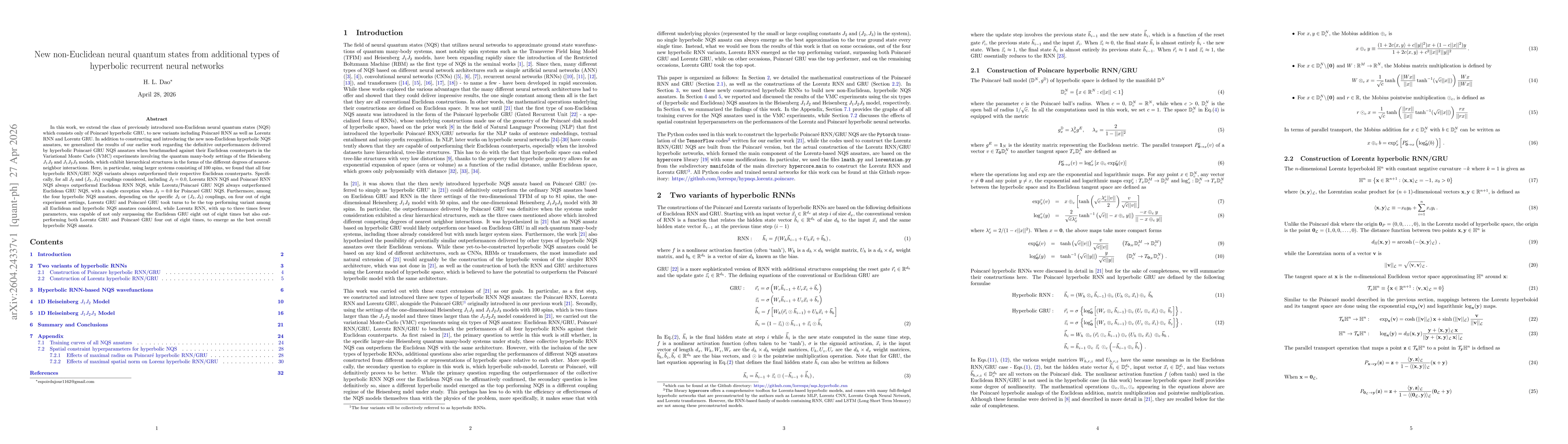 Thumbnail for New non-Euclidean neural quantum states from additional types of hyperbolic recurrent neural networks