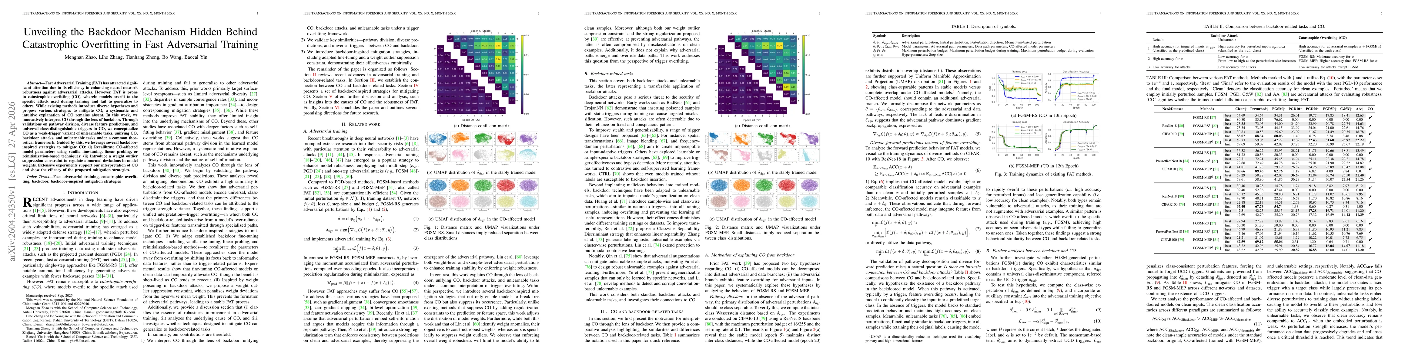 Thumbnail for Unveiling the Backdoor Mechanism Hidden Behind Catastrophic Overfitting in Fast Adversarial Training