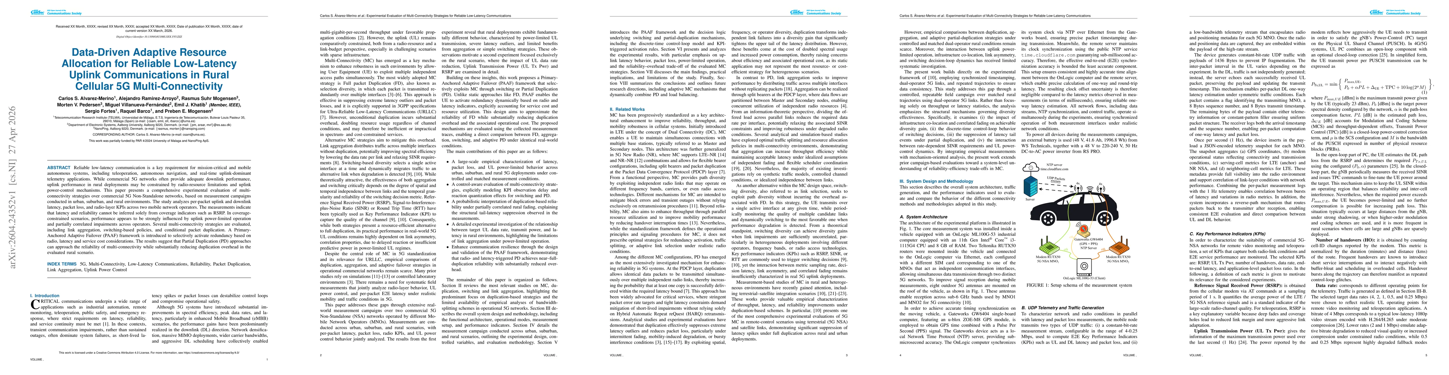 Thumbnail for Data-Driven Adaptive Resource Allocation for Reliable Low-Latency Uplink Communications in Rural Cellular 5G Multi-Connectivity