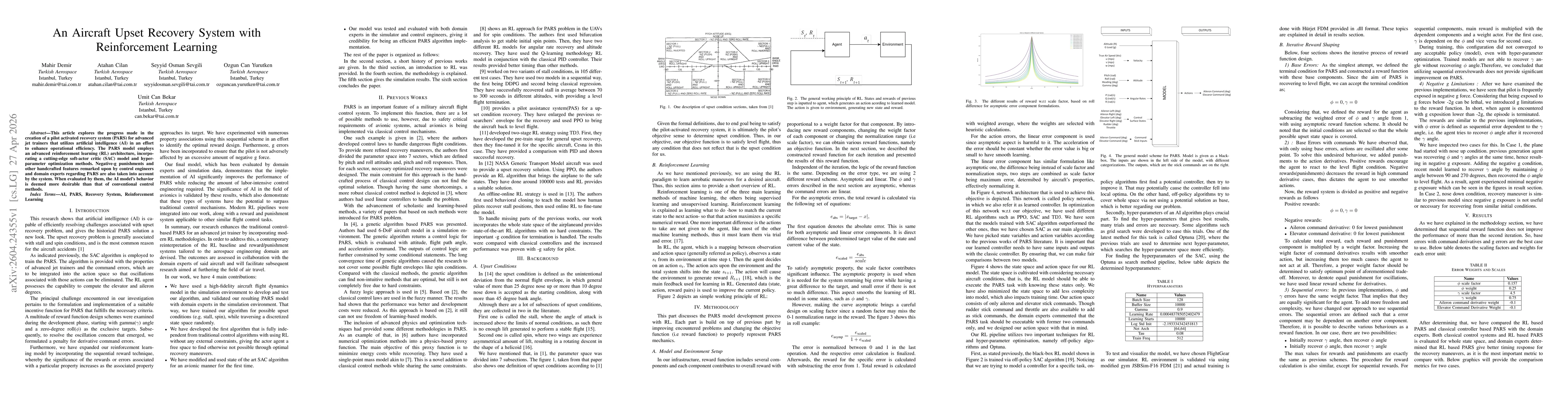 Thumbnail for An Aircraft Upset Recovery System with Reinforcement Learning