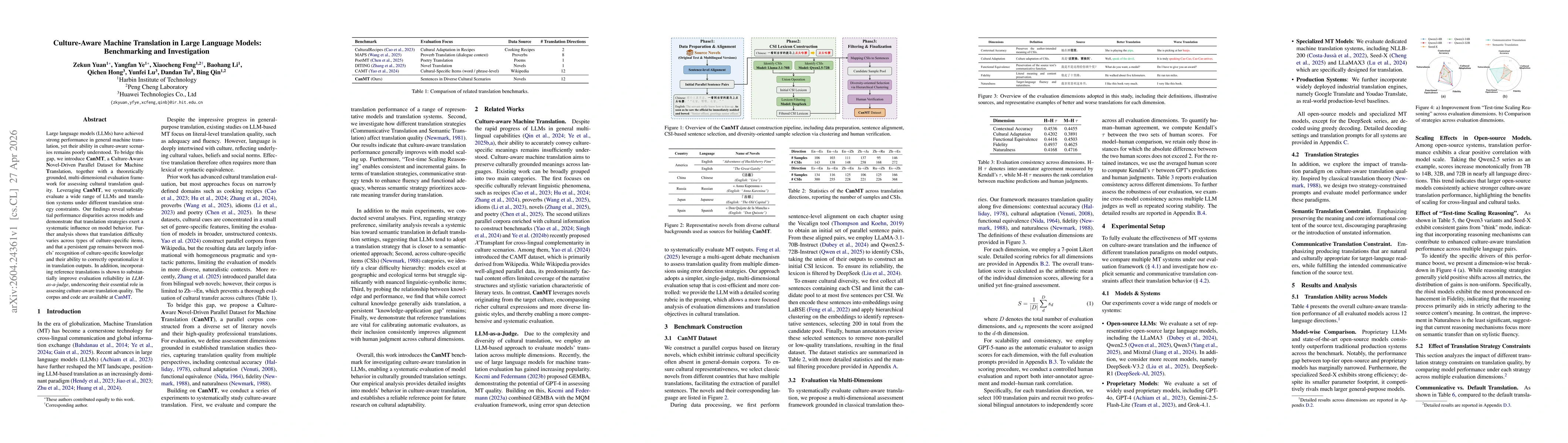 Thumbnail for Culture-Aware Machine Translation in Large Language Models: Benchmarking and Investigation