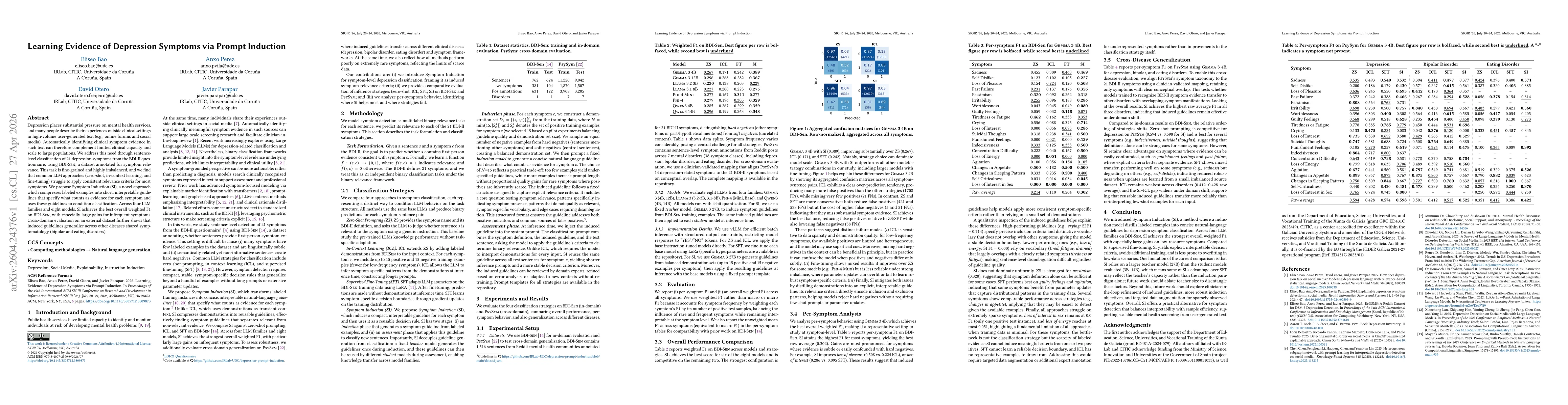 Thumbnail for Learning Evidence of Depression Symptoms via Prompt Induction