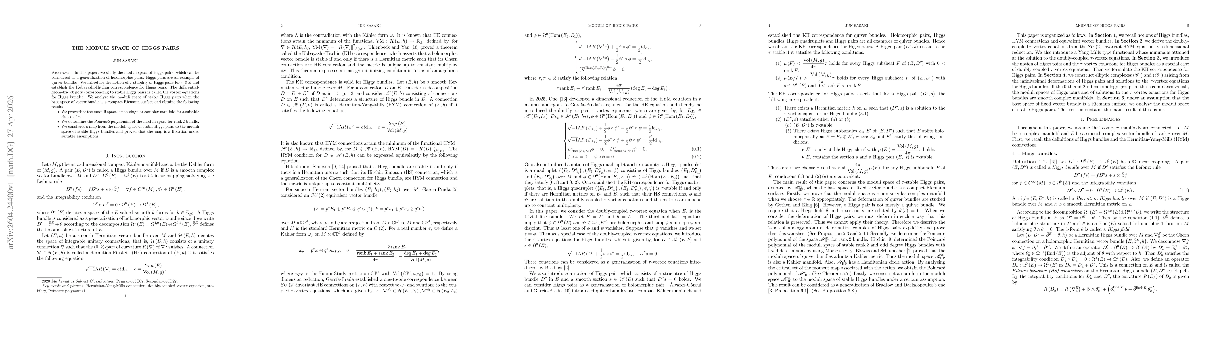 Thumbnail for The moduli space of Higgs pairs
