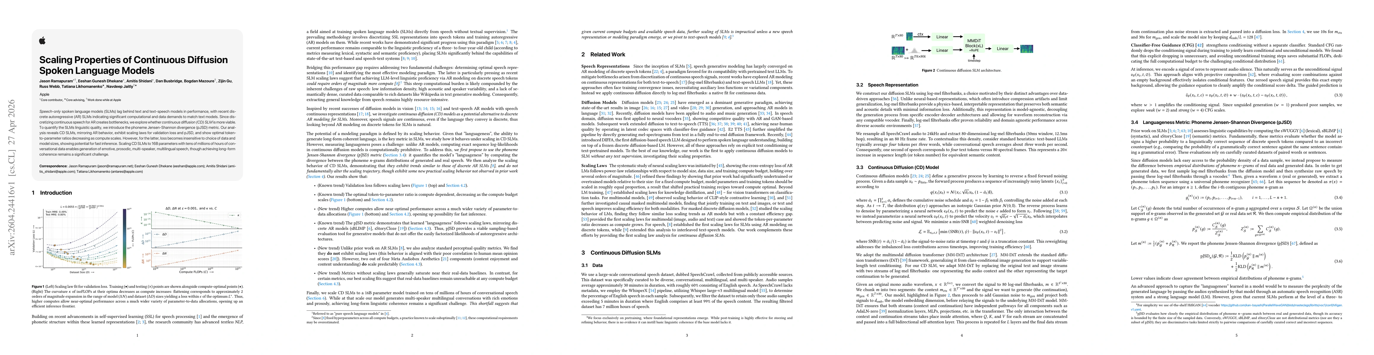 Thumbnail for Scaling Properties of Continuous Diffusion Spoken Language Models