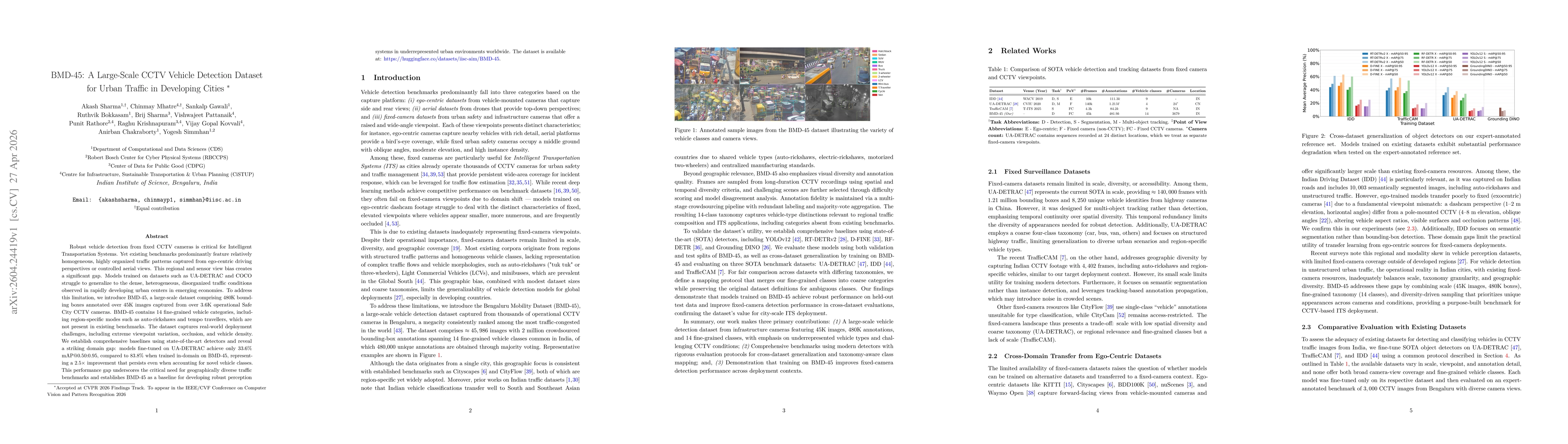 Thumbnail for BMD-45: A Large-Scale CCTV Vehicle Detection Dataset for Urban Traffic in Developing Cities