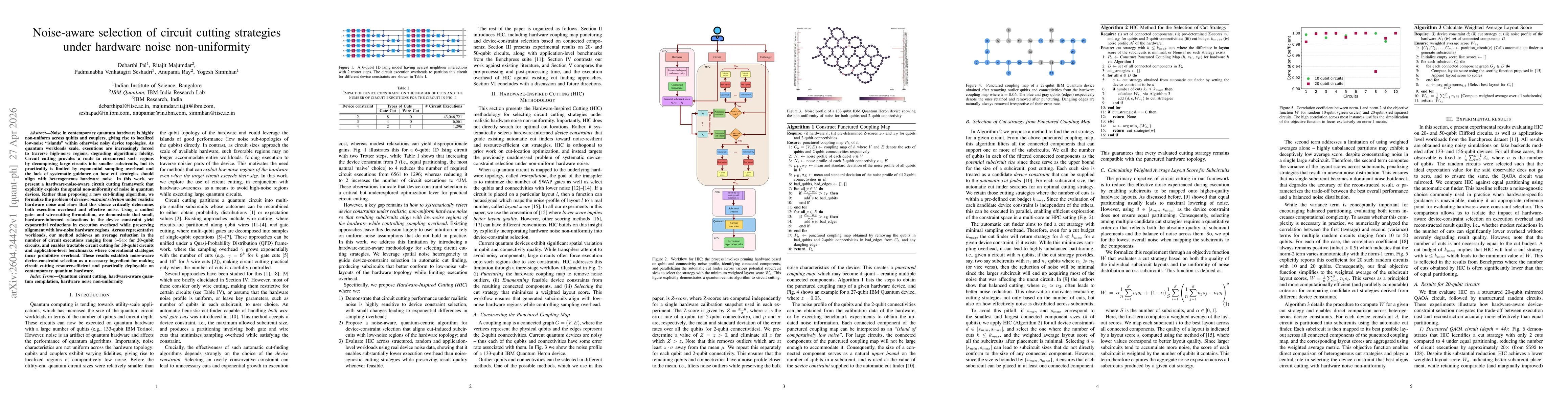 Thumbnail for Noise-aware selection of circuit cutting strategies under hardware noise non-uniformity