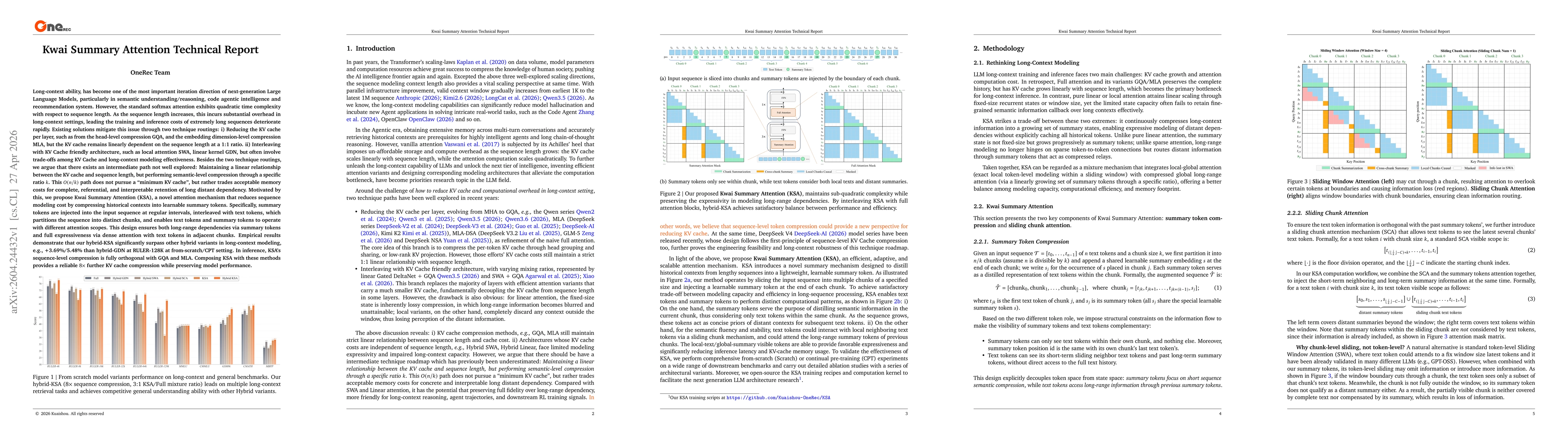 Thumbnail for Kwai Summary Attention Technical Report