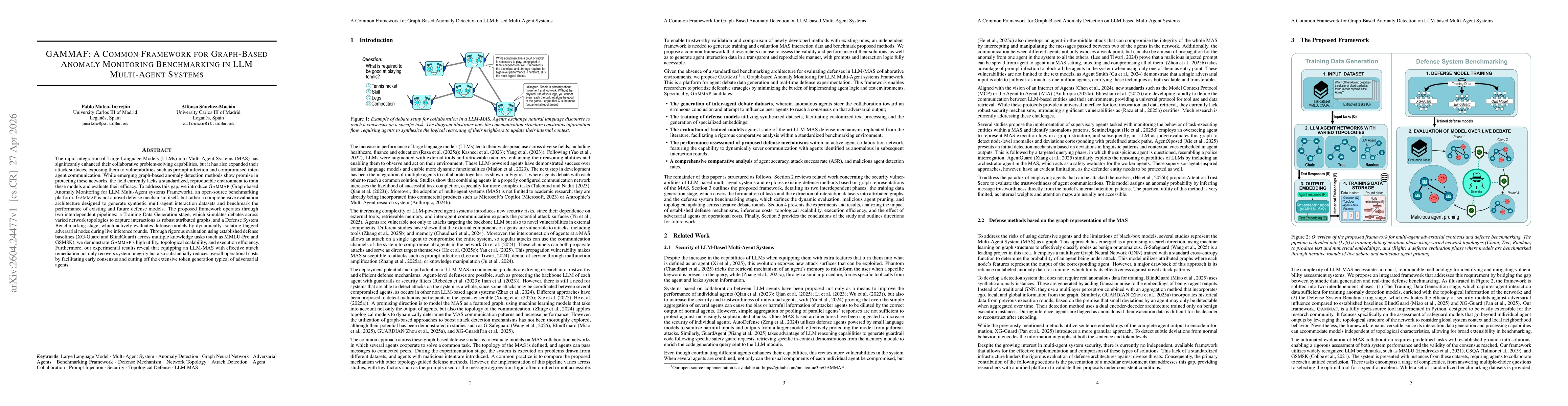 Thumbnail for GAMMAF: A Common Framework for Graph-Based Anomaly Monitoring Benchmarking in LLM Multi-Agent Systems