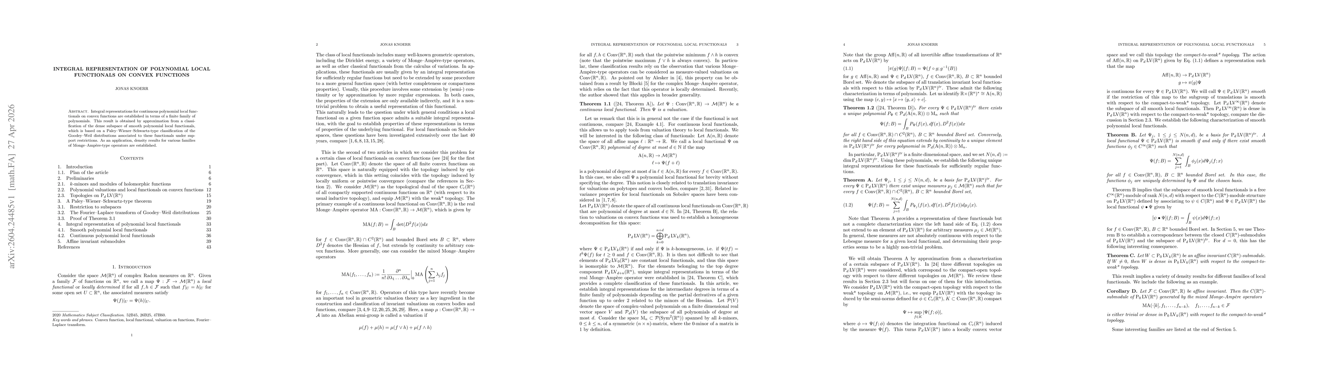 Thumbnail for Integral representation of polynomial local functionals on convex functions