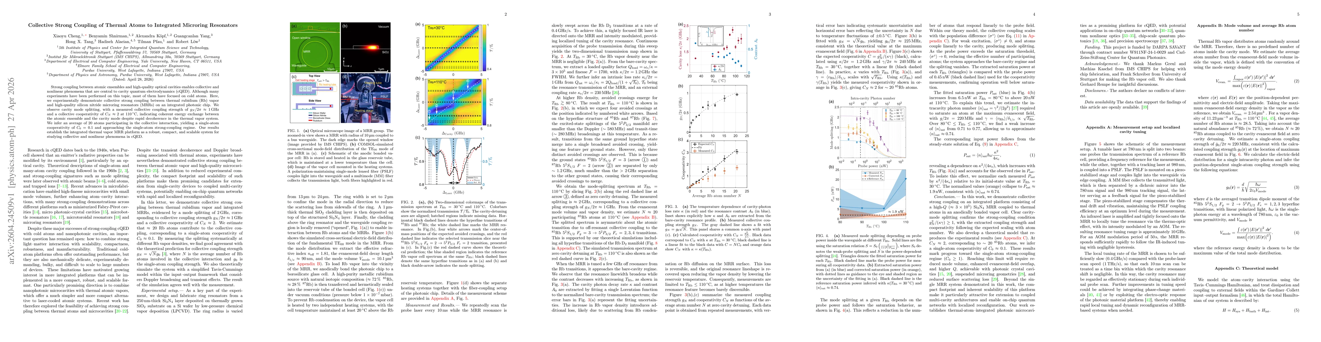 Thumbnail for Collective Strong Coupling of Thermal Atoms to Integrated Microring Resonators