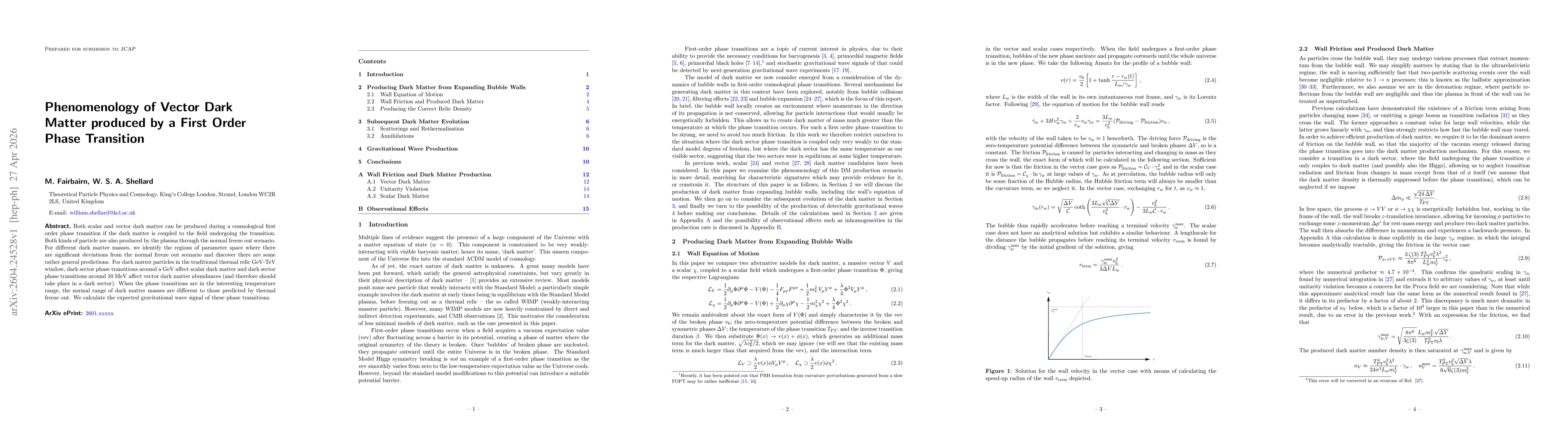 Thumbnail for Phenomenology of Vector Dark Matter produced by a First Order Phase Transition