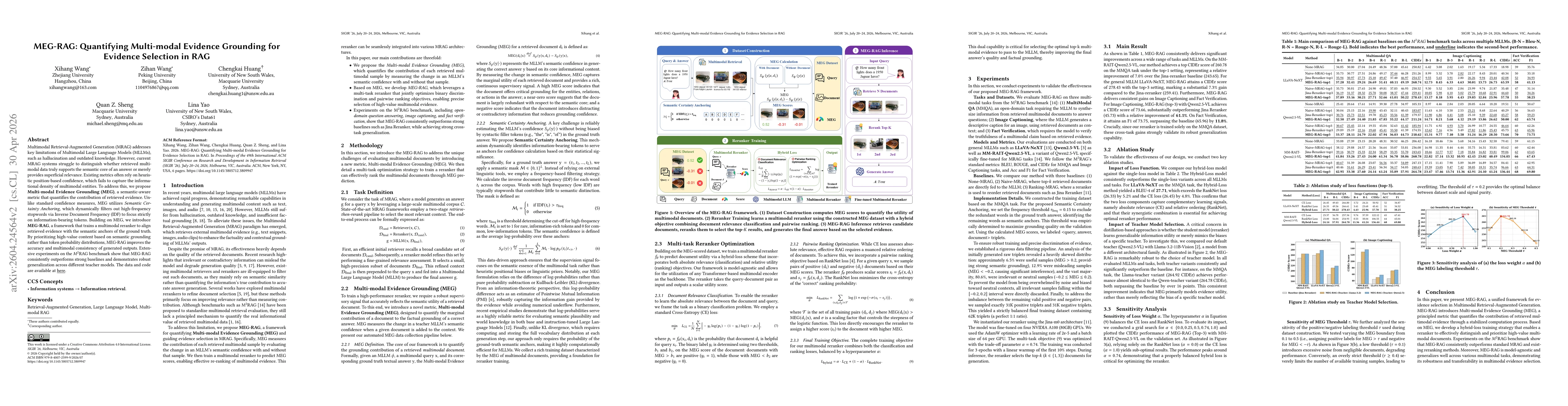 Thumbnail for MEG-RAG: Quantifying Multi-modal Evidence Grounding for Evidence Selection in RAG