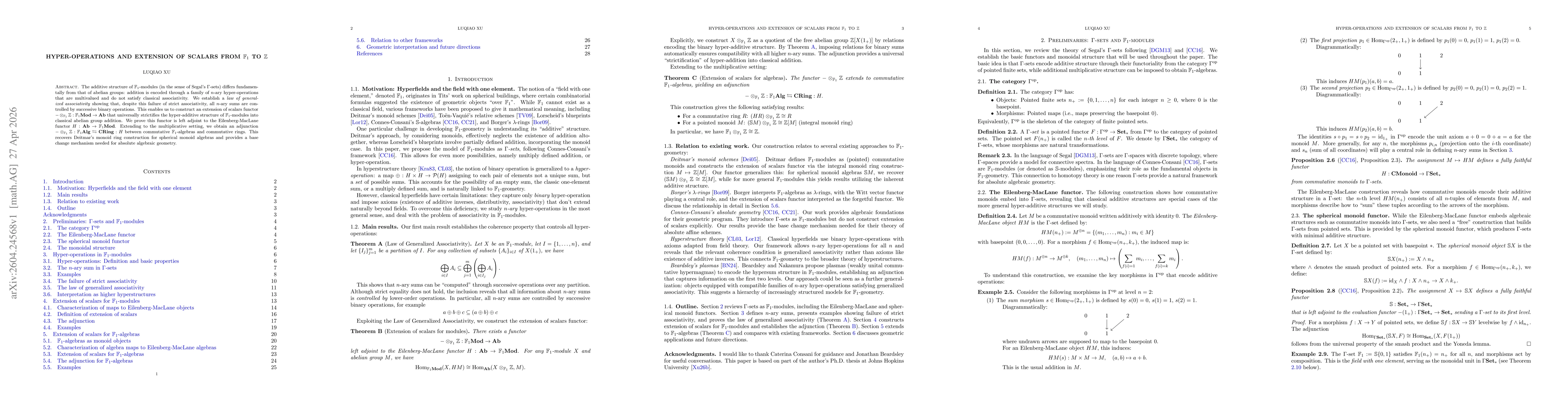 Thumbnail for Hyper-Operations and Extension of Scalars from $\mathbb{F}_1$ to $\mathbb{Z}$