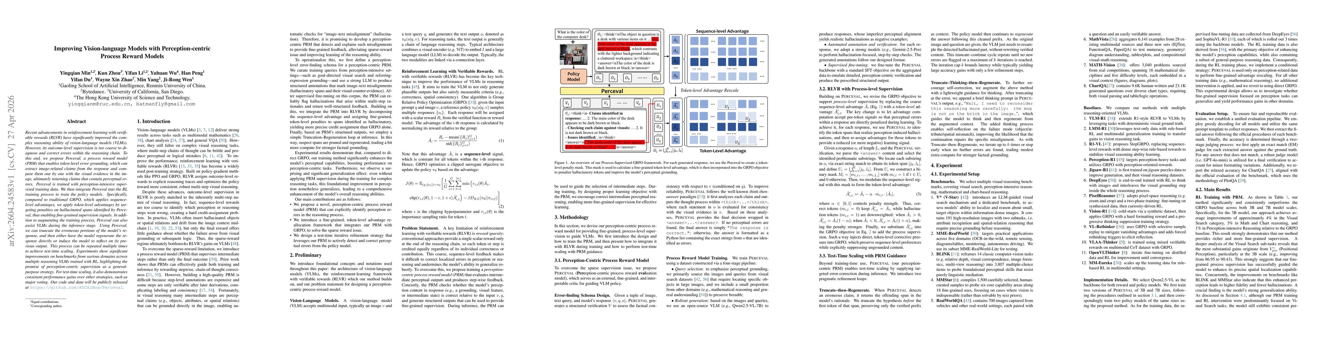 Thumbnail for Improving Vision-language Models with Perception-centric Process Reward Models