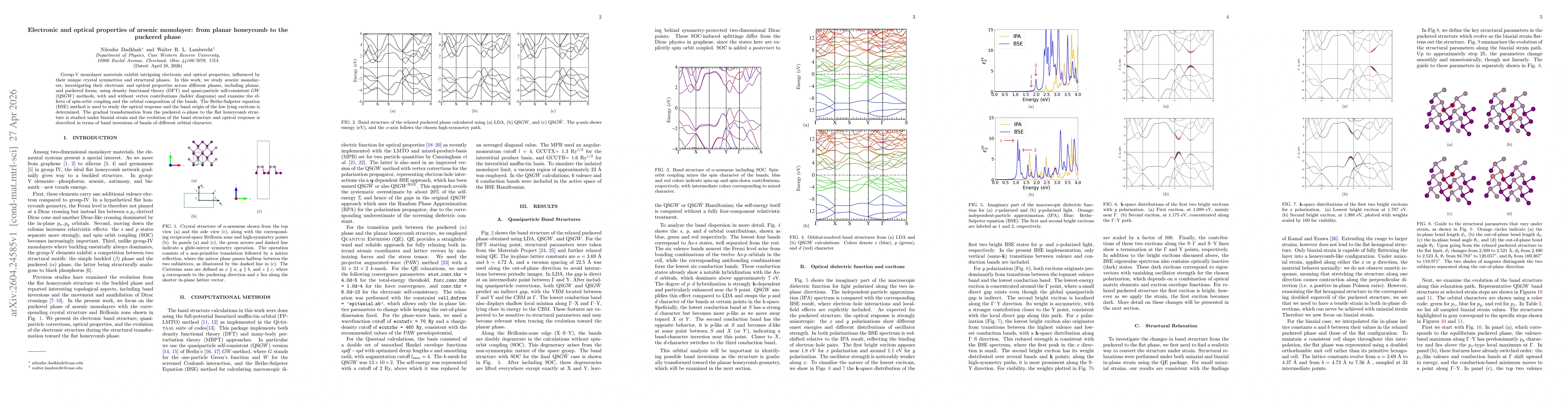 Thumbnail for Electronic and optical properties of arsenic monolayers: from planar honeycomb to the puckered phase