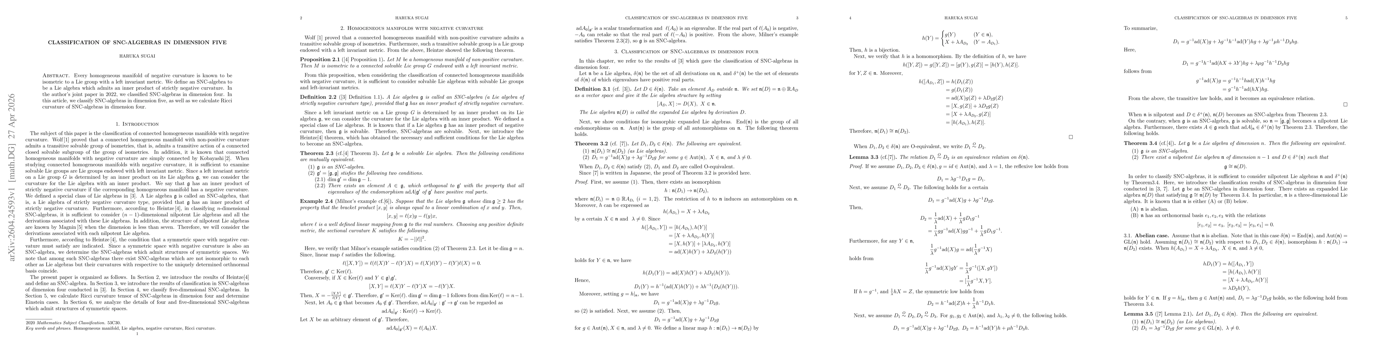 Thumbnail for Classification of SNC-algebras in dimension five