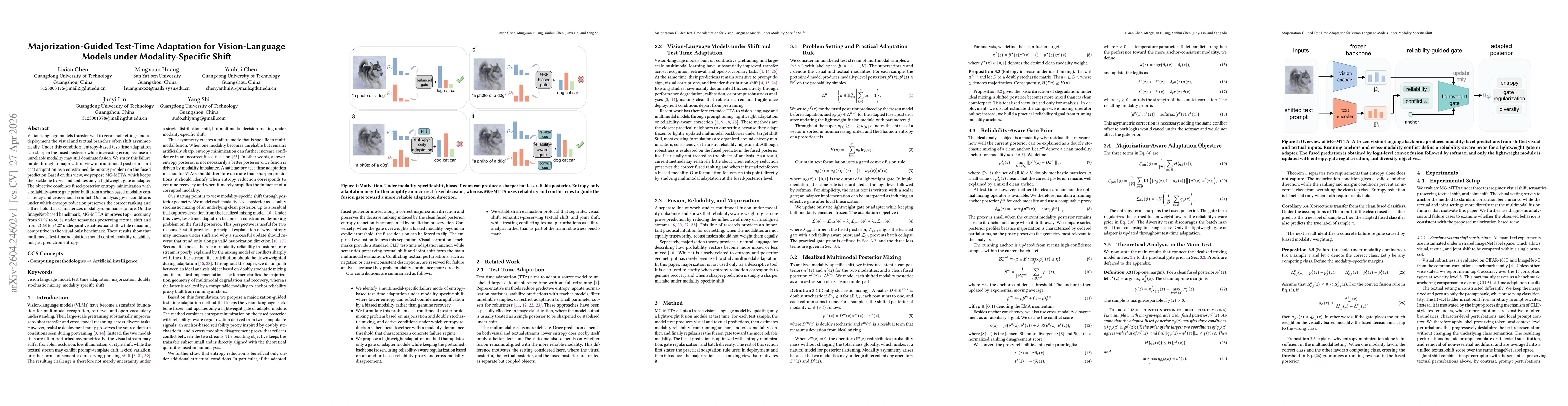 Thumbnail for Majorization-Guided Test-Time Adaptation for Vision-Language Models under Modality-Specific Shift
